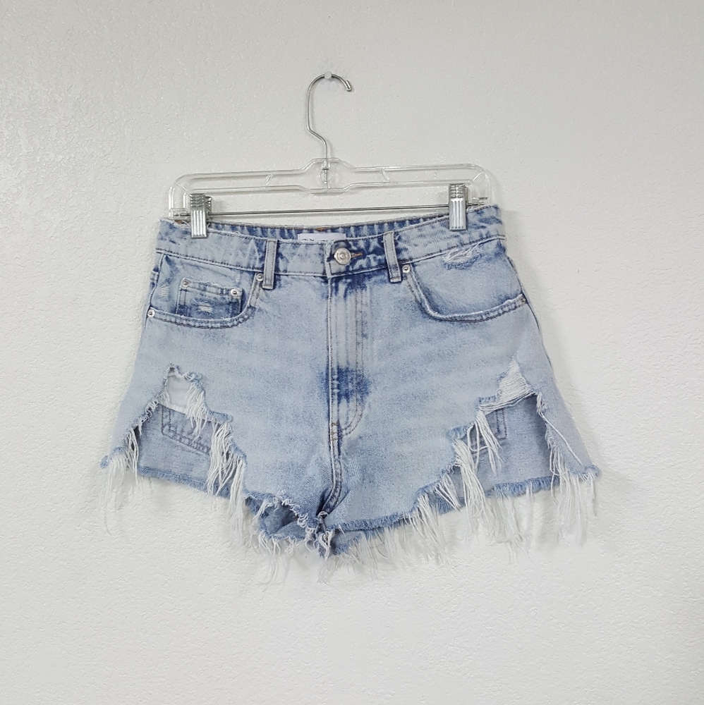 Zara Sz 06/28" Cut Off Blue Denim Jean Shorts